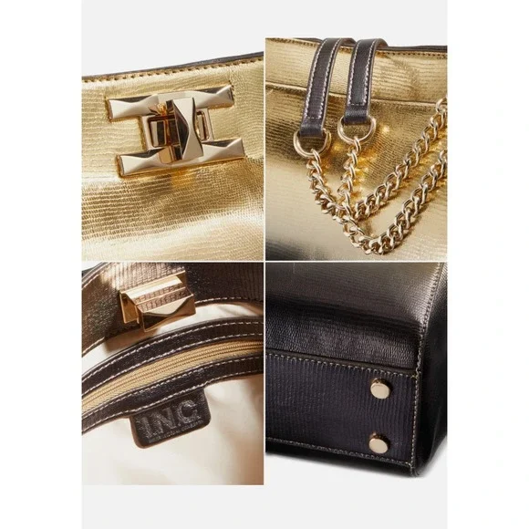 INC International Concepts Gold Ombre Chain Strap Shoulder Bag‎ Purse - Picture 3 of 9
